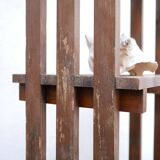 Vintage wooden column bookcase shelf