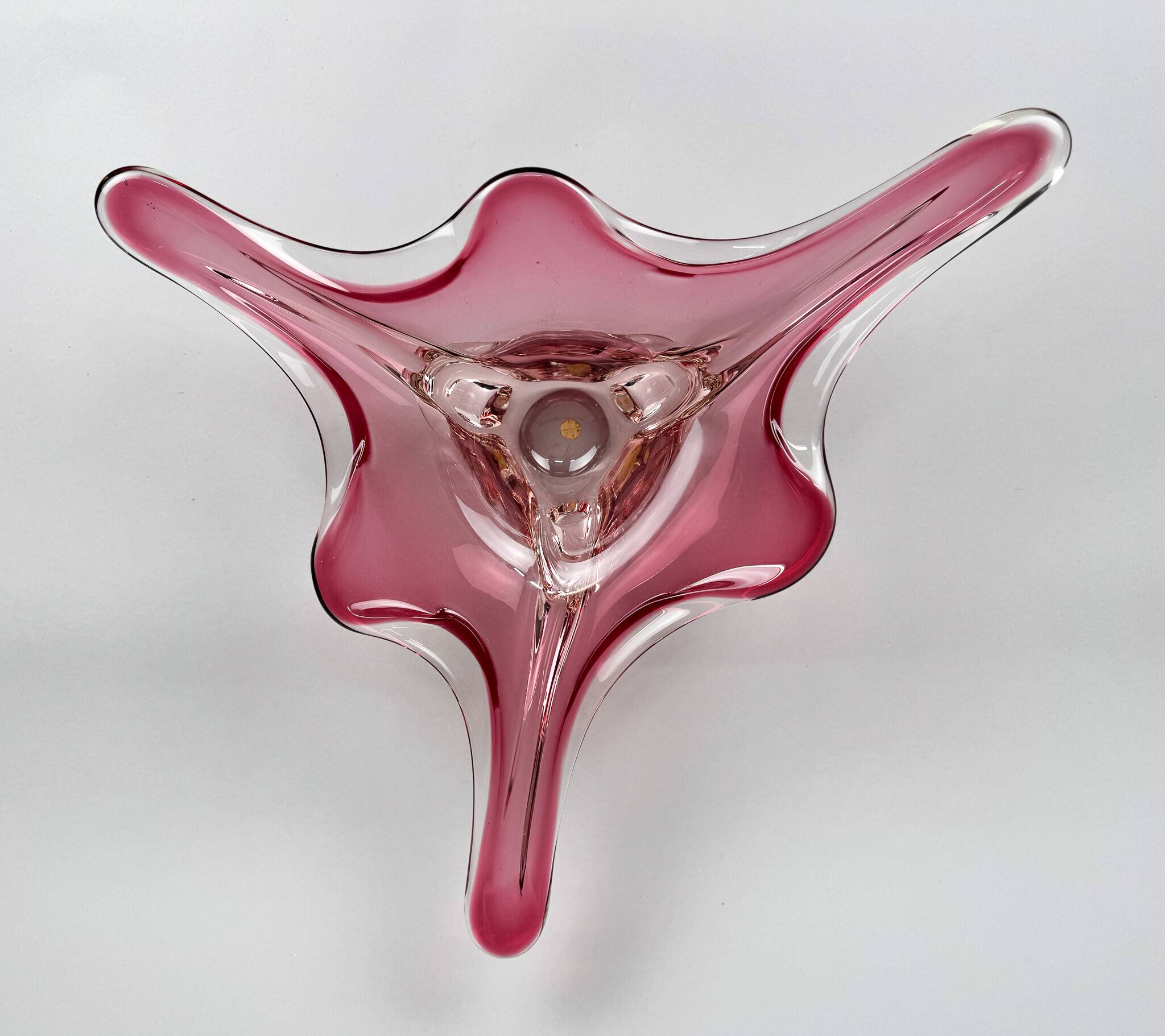 XXL Mid Century Murano Glass Bowl, Italy, Labeled