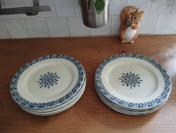 Service Vintage Salins “Henri II” – 8 Assiettes Plates & 5 Assiettes Creuse