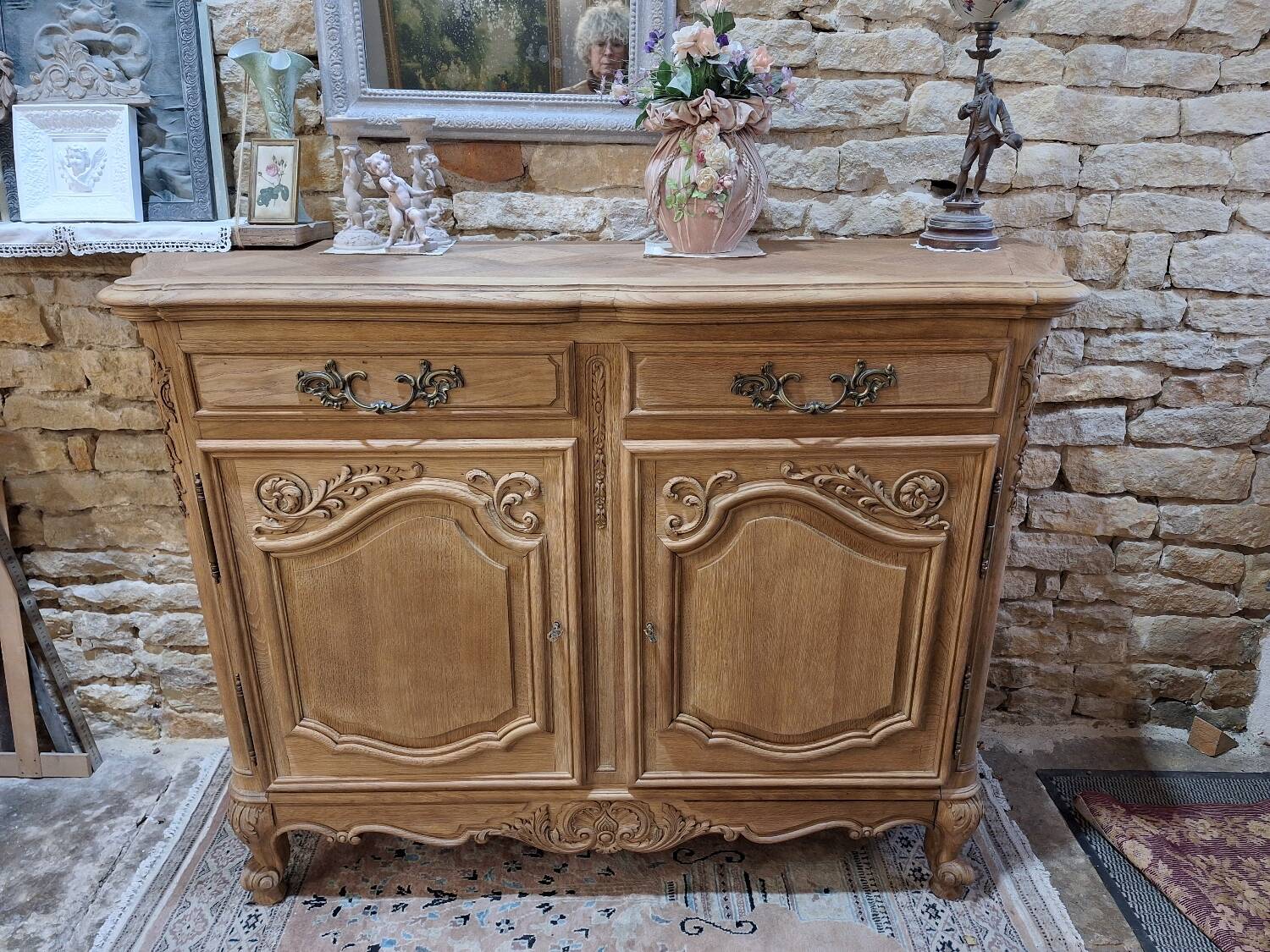 Louis XV style sideboard in solid oak