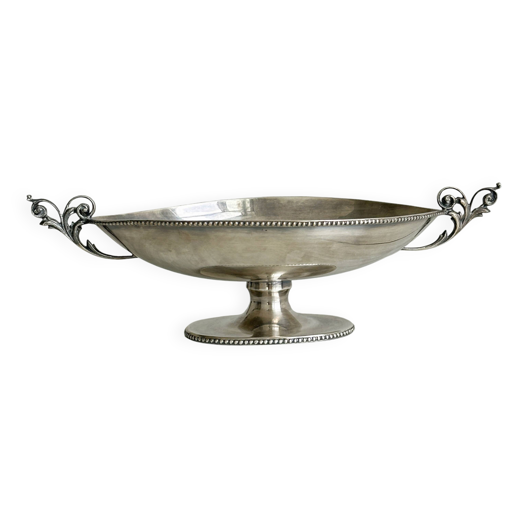 Metal footed compote