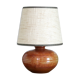Lampe en grès signée abat jour beige années 70
