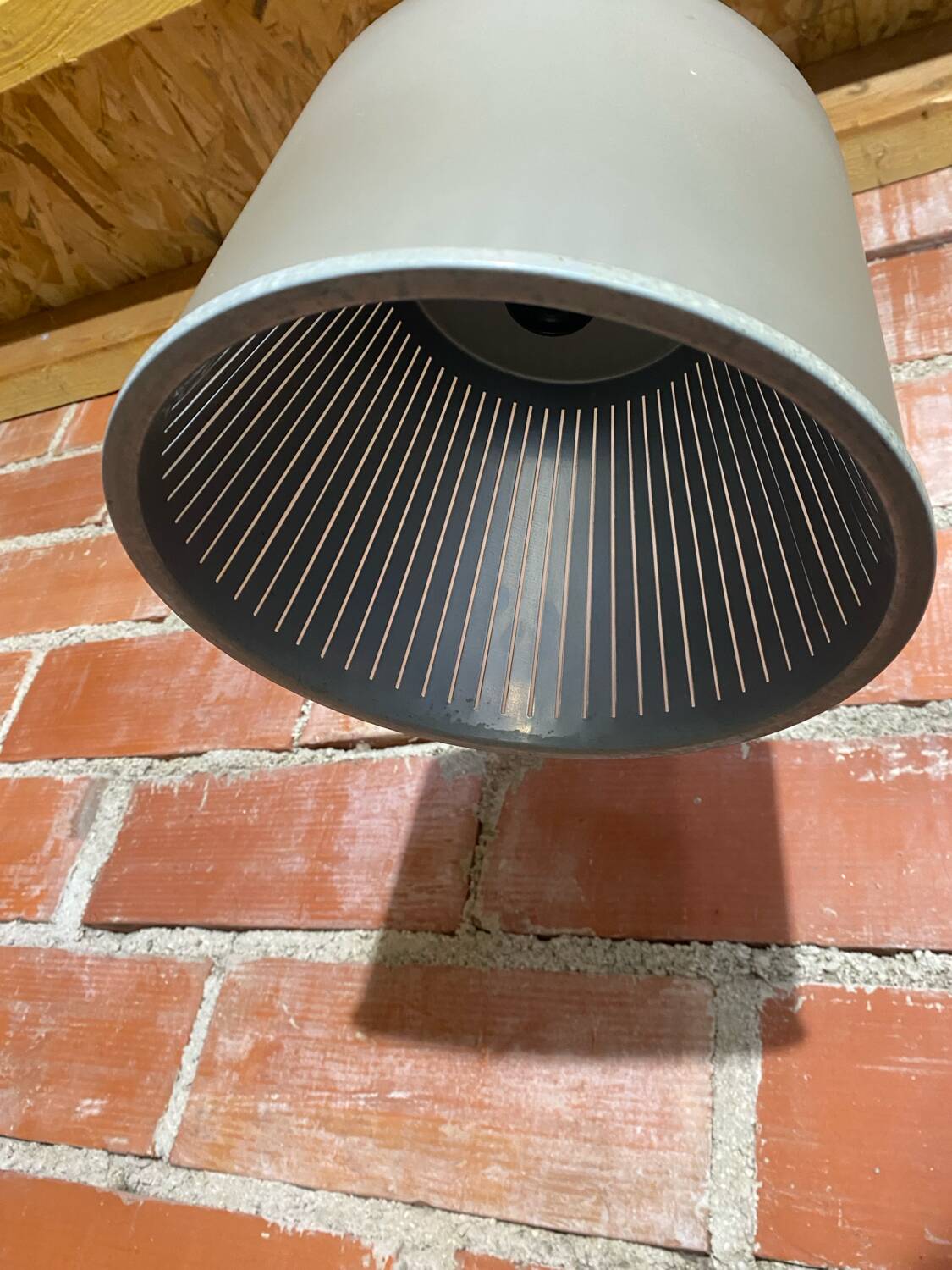 Antique grey metal pendant light with vintage dimmer