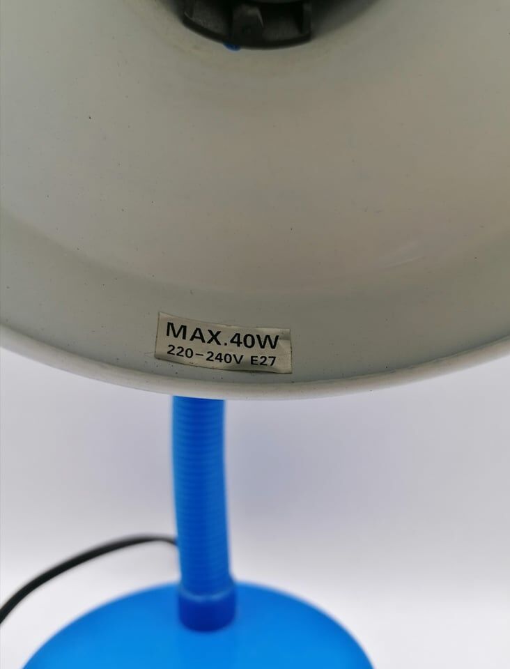 Blue desk lamp