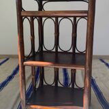 Sellette vintage en bois et rotin