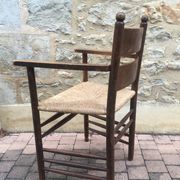 Fauteuil paillé rustique