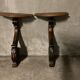 Pair of solid walnut wall consoles Napoleon III 19th century