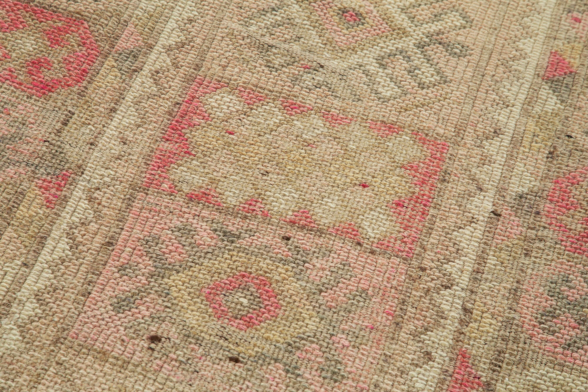 Handwoven one-of-a-kind anatolian beige runner rug 80 cm x 283 cm