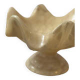 Superb empty pocket cup in white alabaster marble Vintage Italy 1960s