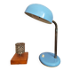 Sky blue steel desk lamp from the 60s