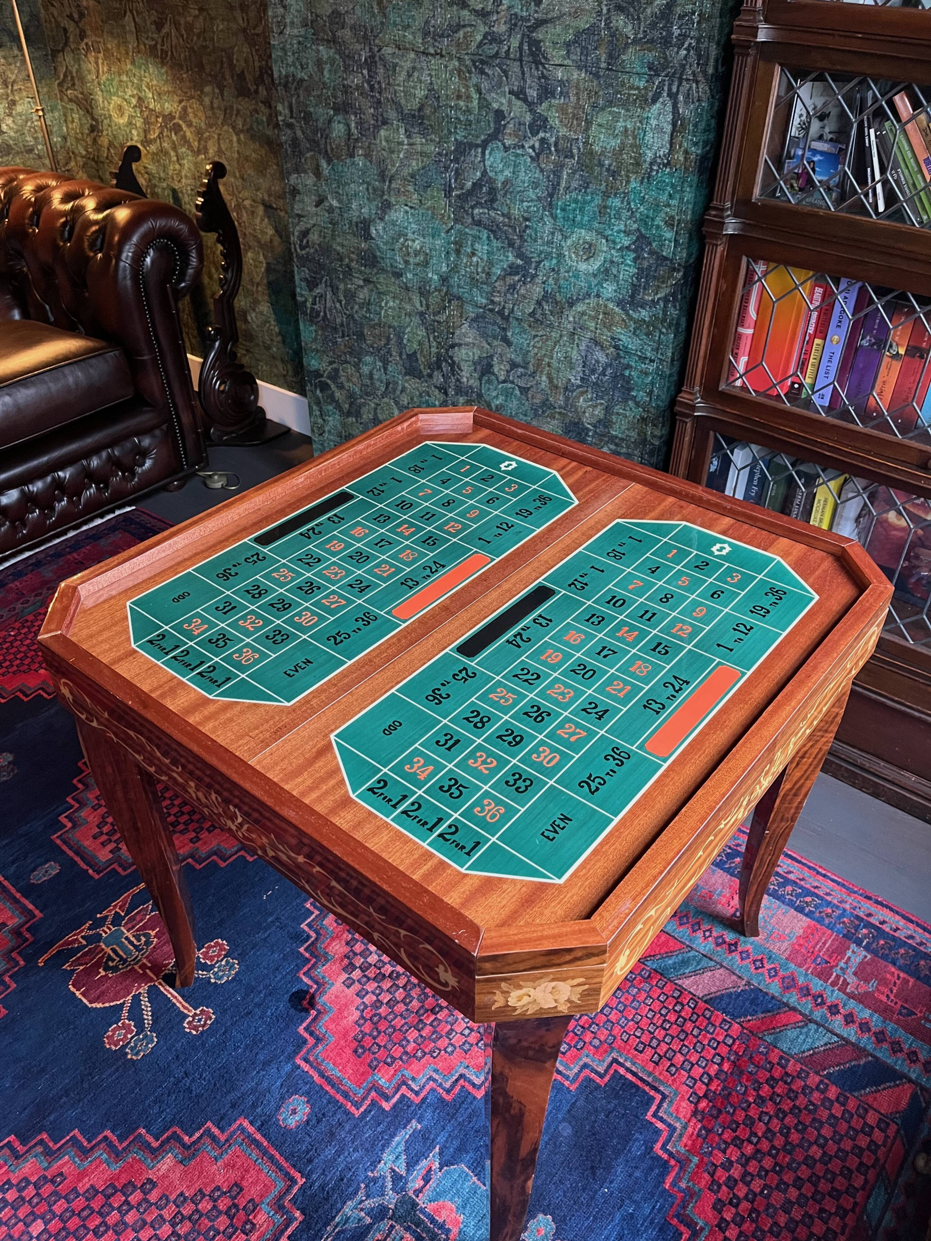 Mid-Century Italian Marquetry Multi-Game Table in Walnut & Mahogany, c. 196