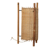 1960s woven rattan lamp, bamboo tripod structure. Superb l