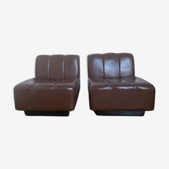 Lot de 2 fauteuils cuir