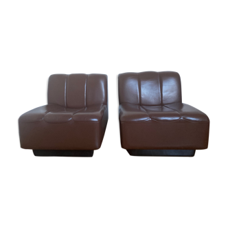Lot de 2 fauteuils cuir