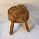 Brutalist tripod stool - French popular craftsmanship from the 20th century