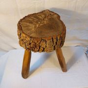 Brutalist tripod stool - French popular craftsmanship from the 20th century
