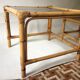 Trio de tables basses en rotin vintage