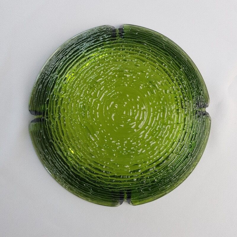 Green molded glass ashtray