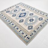 6x7 Navy Blue Cream Oriental Persian Rug, 178x225Cm