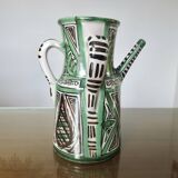 Domingo Punter, large pitcher with 3 handles, ceramic, signed, Spain 1960