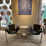 Pair of Orbita leather armchairs by Duncan & Dave Dickinson