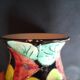 Vallauris glazed ceramic vase with incised flower decoration