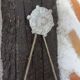 Oval mirror Art Deco patinated linen