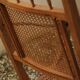 19th-century caned chaise longue in colonial style