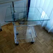 Plexiglass and glass side table