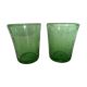 pair of glasses shots gobetets of Biot glass bubble years 60s