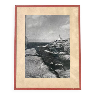Impression photographique phare bretagne noir et blanc