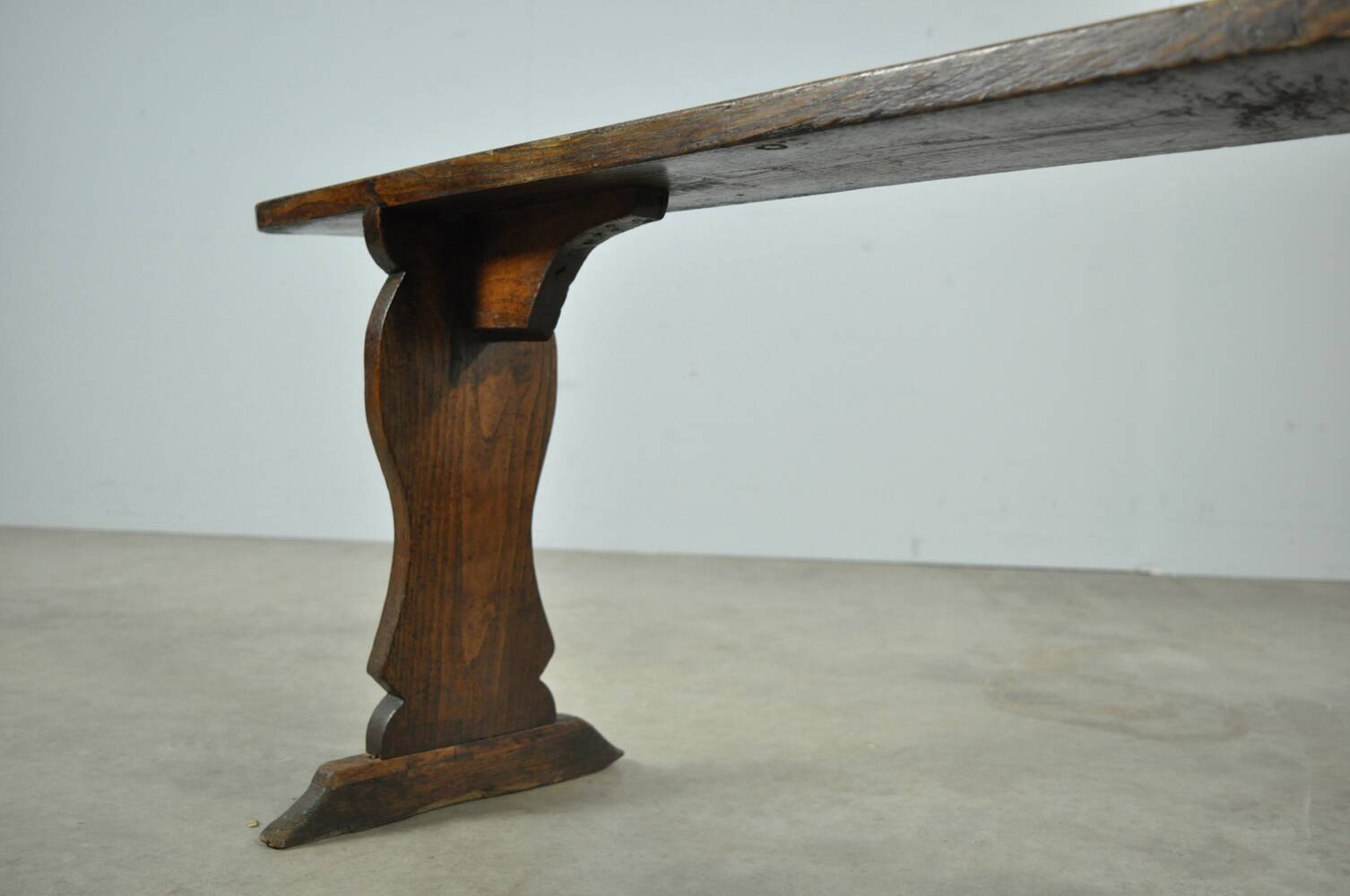 HANDMADE antique wooden French farmhouse bench, 1930s