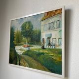 Homemade oil painting on wood