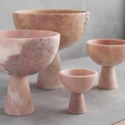 XL pink marble pedestal bowl