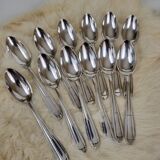 12 silver-plated metal teaspoons, Art Deco style