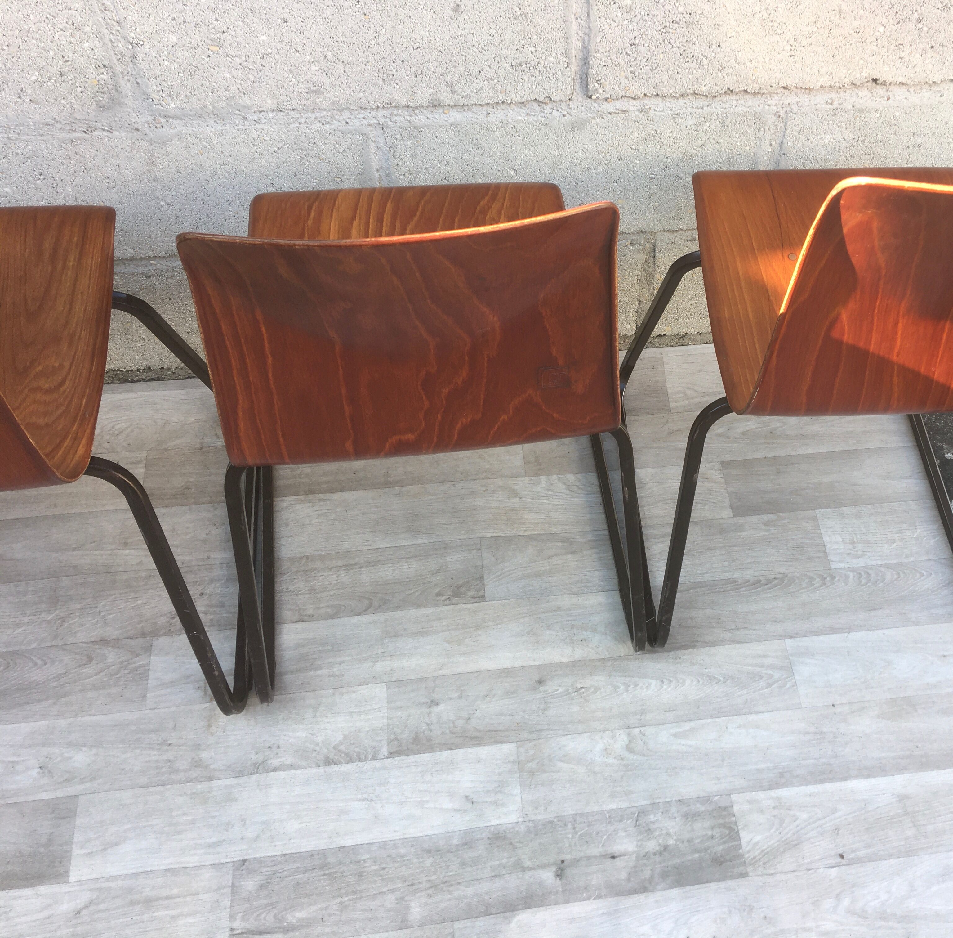 Set of 4 chairs Galvanitas S23 oak
