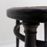 Thonet black bentwood stool - 20th
