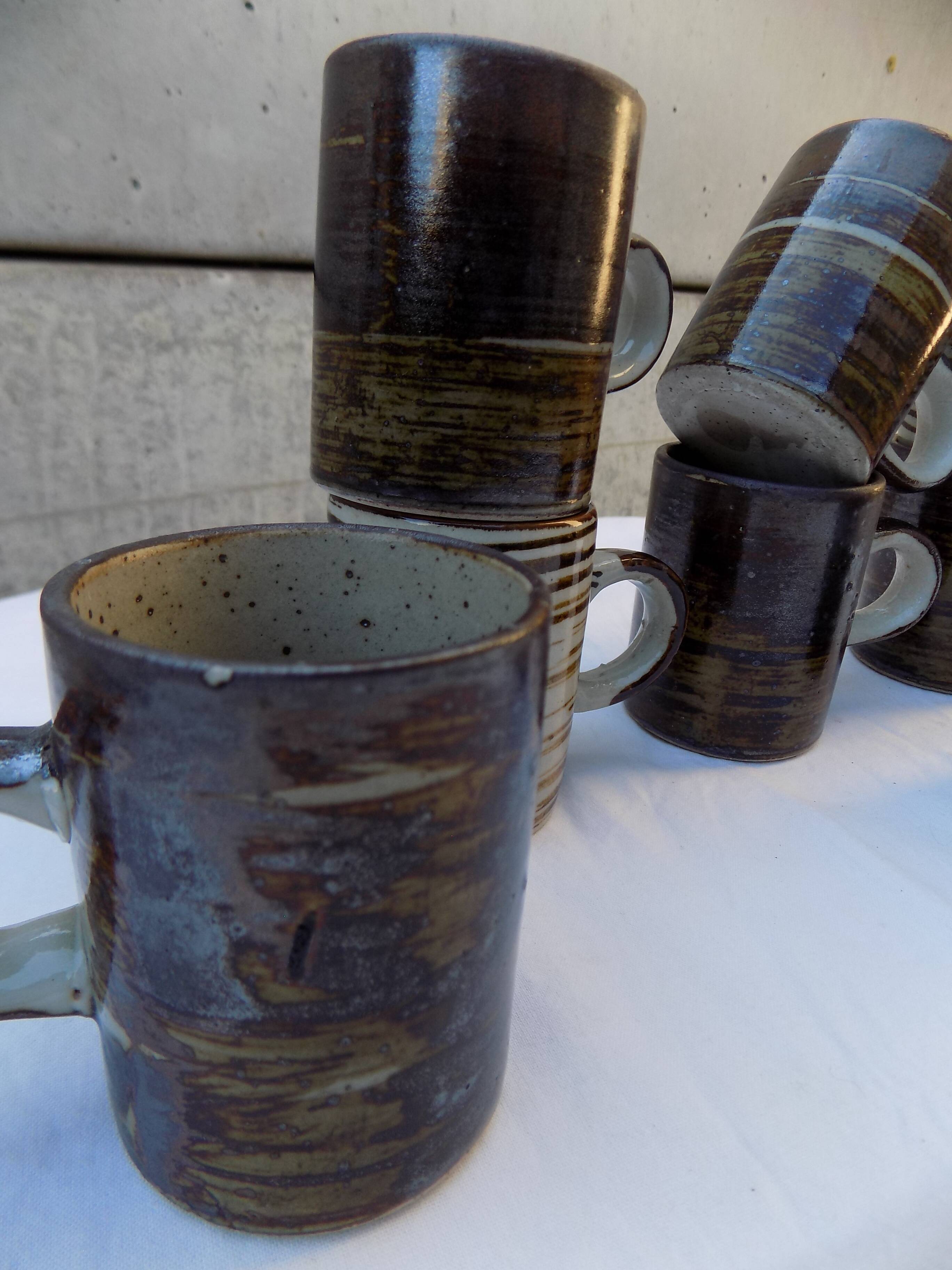 lot de 8 tasses à café en grès