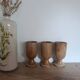 3 mazagrans / authentic vintage natural stoneware cups