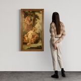 Mythological painting from 19th century, the bath of Venus