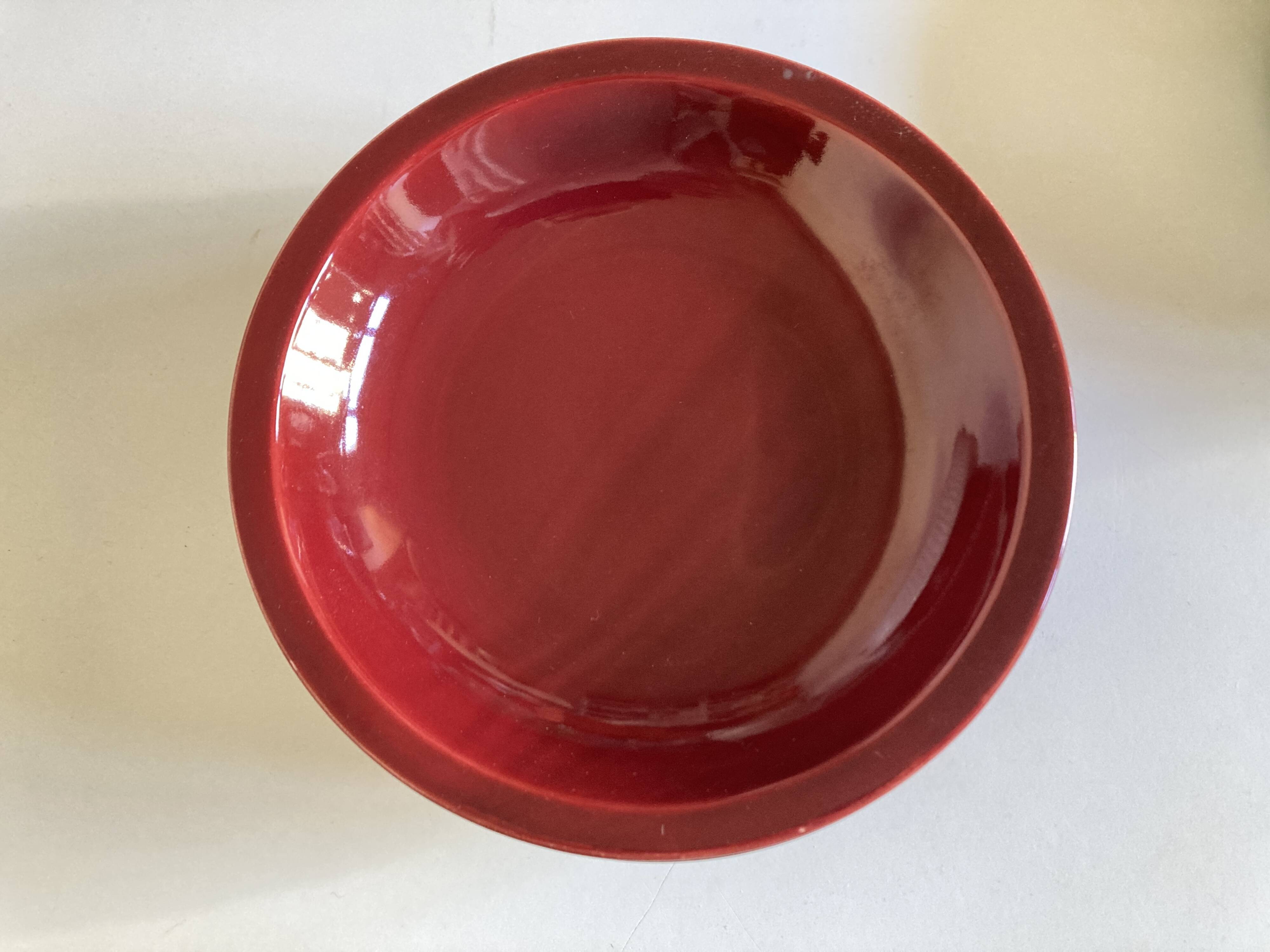Set de 5 assiettes calotte mid century faience de Longchamp 1970