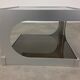 Side table space age aluminum smoked glass, end of sofa 1970