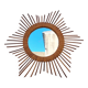 Rattan sun mirror, 1960s design, vintage