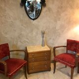Walnut and marble dresser