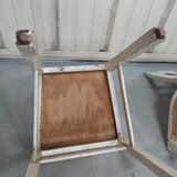 4 patinated white bistro chairs