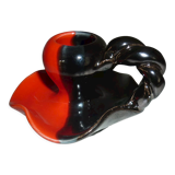 Red and black Vallauris candle holder