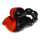 Red and black Vallauris candle holder