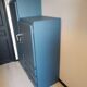 Vintage blue asymmetrical cabinet