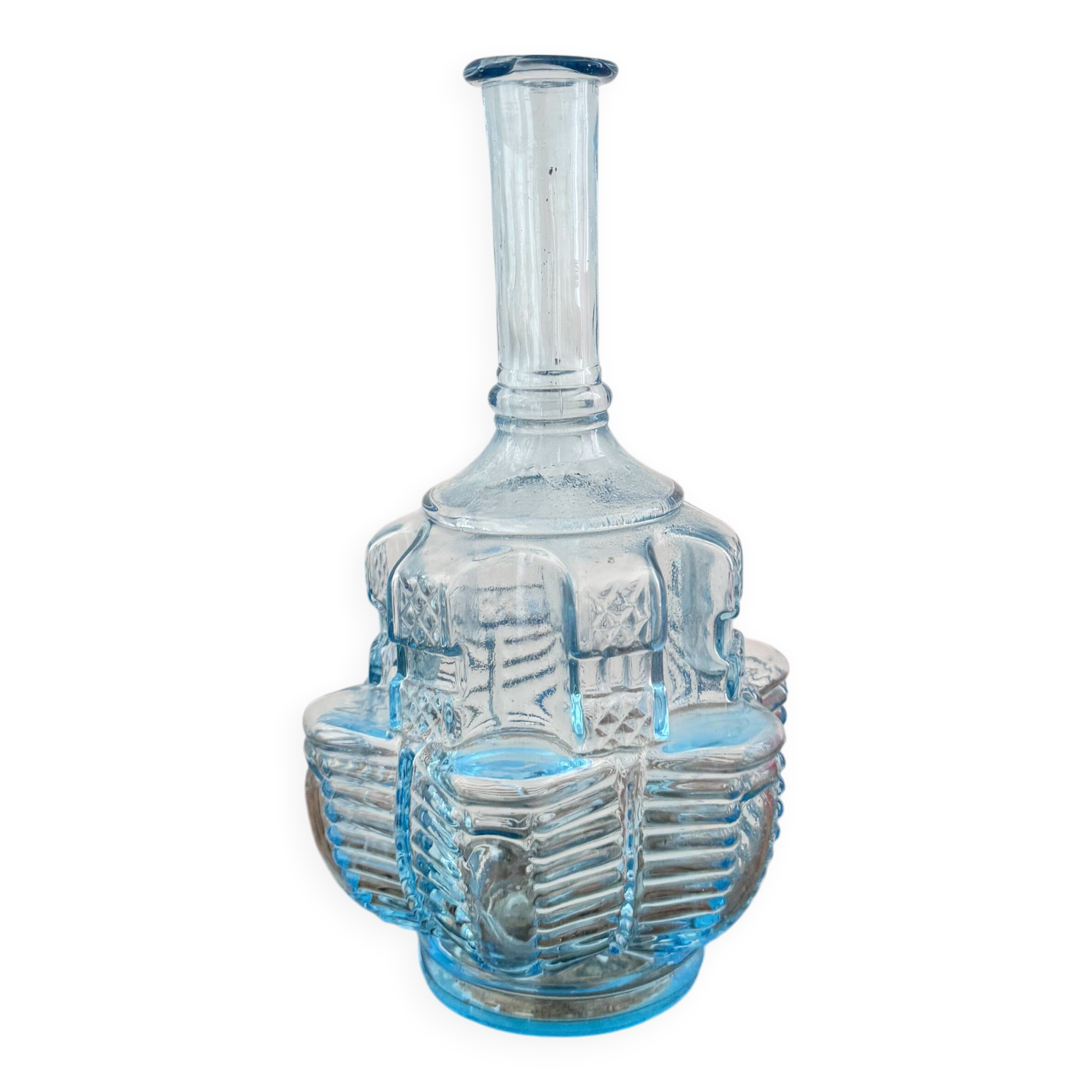 Blue glass carafe