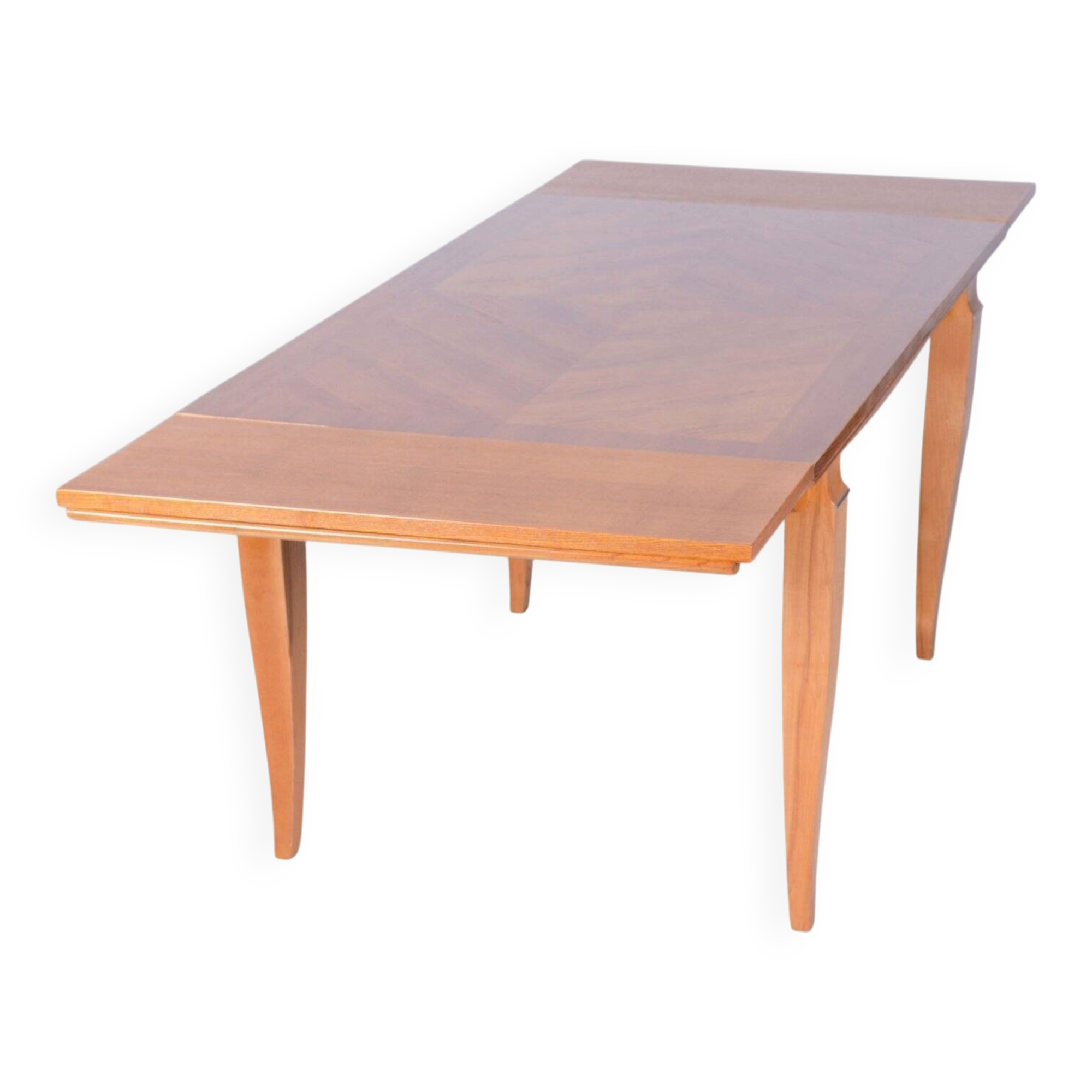 Art Deco Oak & Spruce Folding Table attributed to J. Leleu, France, 1920s